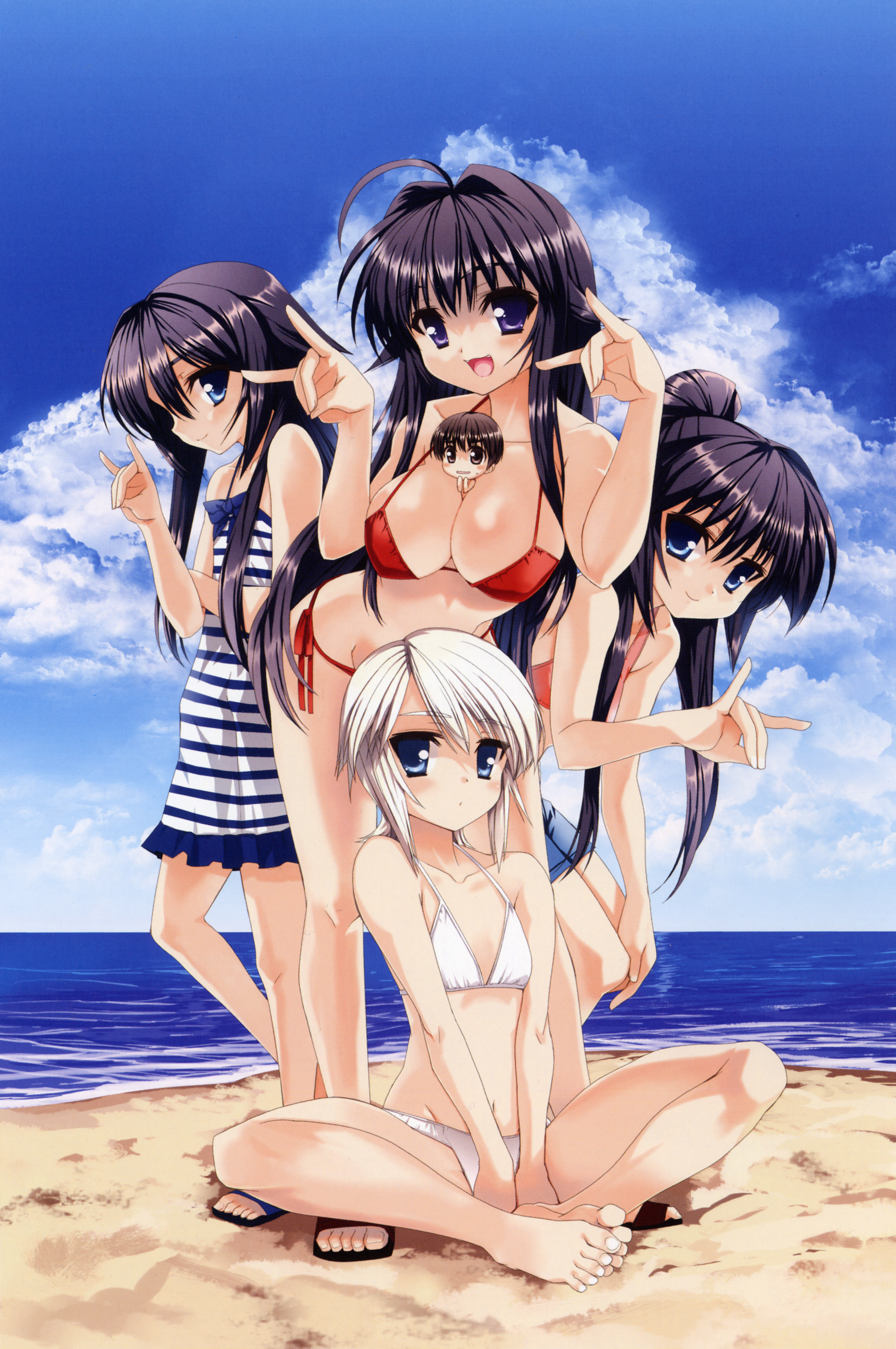 Koin Kanokon Ezomori Nozomu Minamoto Chizuru Mitama Minori Oyamada Kouta Yukihana Bikini Chibi